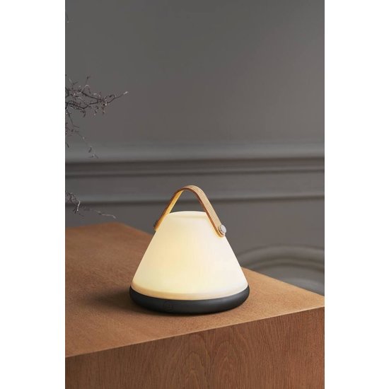 Tragbare skandinavische Tischlampe weiß/schwarz