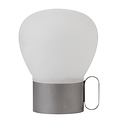Draagbare tafellamp zwart, 4,8W LED incl., 3-standen dimbaar, opaalwit glas, IP44, 20 cm hoog