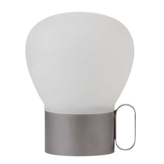 Draagbare tafellamp zwart, 4,8W LED incl., 3-standen dimbaar, opaalwit glas, IP44, 20 cm hoog
