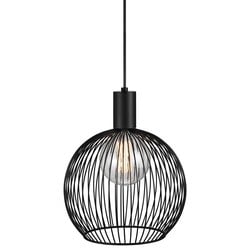 Gebogene Metalldraht-Pendelleuchte schwarz E27 40 cm Ø dimmbar