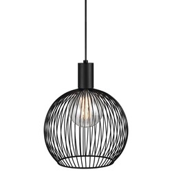 Suspension fil métallique courbé noir E27 40 cm Ø gradable