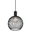 Lámpara colgante de alambre metálico curvado en negro, casquillo E27, diámetro 40 cm, altura 45,5 cm, regulable con bombilla compatible