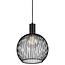 Lámpara colgante simple, estética y curvada de alambre de metal negro E27 40 cm Ø