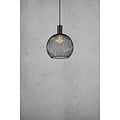 Pendelleuchte aus gebogenem Metalldraht in Schwarz, E27-Fassung, Durchmesser 40 cm, Höhe 45,5 cm, dimmbar mit passender Lampe
