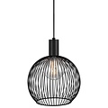 Lámpara colgante de alambre metálico curvo negro, casquillo E27 (bombilla no incluida), Ø50 cm, altura 54,5 cm, cable 300 cm