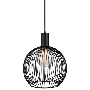 Simple, aesthetic and curved metal wire hanging lamp black E27 50 cm Ø