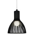 Konische Pendelleuchte aus schwarzem Metall, E27-Fassung, 26 cm Durchmesser, 300 cm Kabel, dimmbar mit passender Lampe