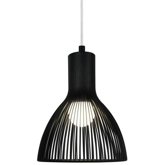Konische Pendelleuchte aus schwarzem Metall, E27-Fassung, 26 cm Durchmesser, 300 cm Kabel, dimmbar mit passender Lampe