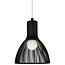 Conical pendant light in black metal, E27 fitting, 26 cm diameter, 300 cm cable, dimmable with suitable bulb