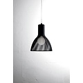 Conical pendant light in black metal, E27 fitting, 26 cm diameter, 300 cm cable, dimmable with suitable bulb