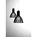 Conical pendant light in black metal, E27 fitting, 26 cm diameter, 300 cm cable, dimmable with suitable bulb