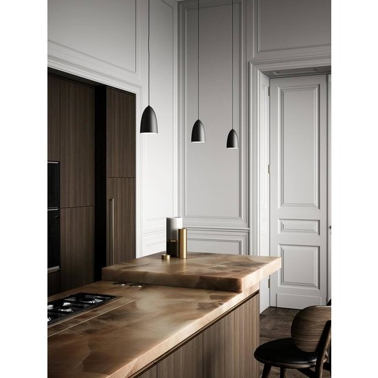 Nordlux Nordic Cool suspension noire Ø10cm GU10, abat-jour métal avec câble textile de 300cm