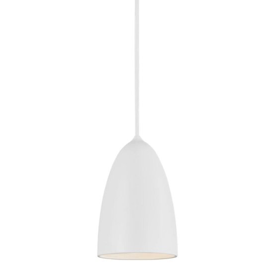 Cool hanglamp in metaal en kunststof, wit/telegrijs, Ø10 x H15 cm, GU10-fitting max. 6W (excl. lichtbron), IP20, textielkabel 300 cm
