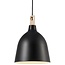 Lámpara colgante de metal y madera, Ø29 cm, negro, casquillo E27 máx. 60W, regulable con bombilla compatible, IP20