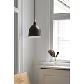 Pendelleuchte aus Metall und Holz, Ø29 cm, schwarz, E27-Fassung max. 60W, dimmbar mit kompatibler Lampe, IP20
