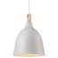 Lámpara colgante Ø29 cm con pantalla de metal y detalle en madera, casquillo E27 máx. 60W, regulable con bombilla compatible