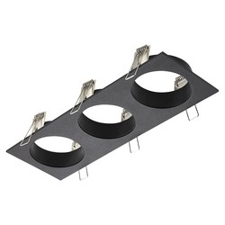 Black 3 light recessed spot with freely selectable spot holders