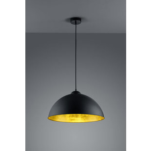 Luminaire suspendu noir doré E27 diamètre 500mm