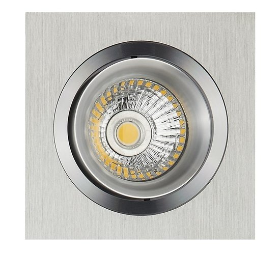 Einbaustrahler, grau, quadratisch, Lochgröße 80 mm, Außenmaß 93,7 mm