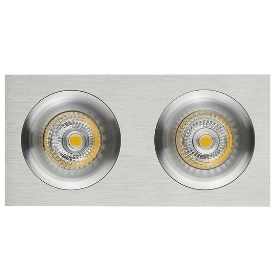 Double spot encastré aluminium gris taille du trou 80-175mm taille extérieure 95-190 mm