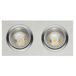 Double spot encastré aluminium gris taille du trou 80-175mm taille extérieure 95-190 mm