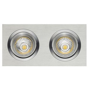 Double spot encastré aluminium gris taille du trou 80-175mm taille extérieure 95-190 mm