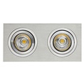 Double spot encastré aluminium gris taille du trou 80-175mm taille extérieure 95-190 mm