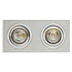 Double spot encastré aluminium gris taille du trou 80-175mm taille extérieure 95-190 mm