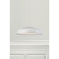 Suspension Ø40 cm, blanche, métal et plastique, module LED 20W inclus 230V, dimmable, câble textile blanc 300 cm, IP20