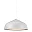 Ronde hanglamp in wit metaal en kunststof, Ø25 cm, met dimbare 12W LED-module incl., witte textielkabel 300 cm, IP20