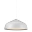 Suspension ronde blanche en métal et plastique, Ø25 cm, module LED 12W dimmable inclus, câble textile blanc 300 cm, IP20