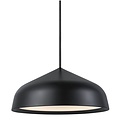 Suspension ronde Ø25 cm en métal noir avec finition plastique, module LED 12W variable, IP20, câble 300 cm