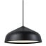 Round pendant lamp Ø25 cm in black metal with plastic finish, dimmable 12W LED module, IP20, 300 cm cable