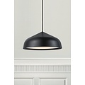 Round pendant lamp Ø25 cm in black metal with plastic finish, dimmable 12W LED module, IP20, 300 cm cable