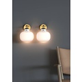 Wall lamp opal white glass with white textile cable, E27 fitting, IP20, height 25.7 cm, diameter 20 cm