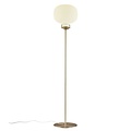 Floor lamp with opal white glass shade and metal base, E27 socket, max 15W, bulb not included, 150 cm tall, IP20