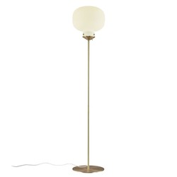 Floor lamp opal white glass with metal base, E27, 150 cm