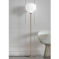 Floor lamp with opal white glass shade and metal base, E27 socket, max 15W, bulb not included, 150 cm tall, IP20
