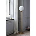 Floor lamp with opal white glass shade and metal base, E27 socket, max 15W, bulb not included, 150 cm tall, IP20