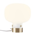 Lampe à poser en verre blanc opale, pied en métal, douille E27, hauteur 21,2 cm, diamètre abat-jour 20 cm, ampoule non incluse