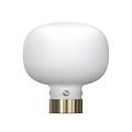 Lampe à poser en verre blanc opale, pied en métal, douille E27, hauteur 21,2 cm, diamètre abat-jour 20 cm, ampoule non incluse