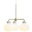 Lámpara araña 3 brazos E27 máx. 25W cristal opal blanco, estructura metálica, altura 55 cm, ancho 57 cm, IP20