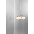 Lámpara araña 3 brazos E27 máx. 25W cristal opal blanco, estructura metálica, altura 55 cm, ancho 57 cm, IP20