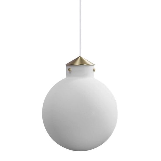 Grant 25 Pendelleuchte von Nordlux, Schirm aus opalweißem Glas Ø30 cm, Messingdetails, E27-Fassung, dimmbar mit passendem Leuchtmittel