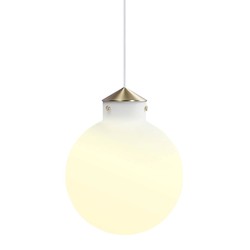 Round pendant light with opal white glass, E27 fitting and dimmable, Ø22.5 cm