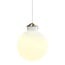 Lámpara colgante redonda con pantalla de vidrio blanco opal y base de metal, casquillo E27, máx. 25W, regulable con bombilla adecuada, Ø22,5 cm, cable 300 cm