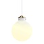 Suspension ronde avec abat-jour en verre blanc opale et base en métal, douille E27, max. 25W, dimmable avec ampoule adaptée, Ø22,5 cm, câble 300 cm