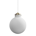 Runde Pendelleuchte mit Schirm aus Opalglas und Sockel aus Metall, E27-Fassung, max. 25W, dimmbar mit passender Lampe, Ø22,5 cm, Kabel 300 cm