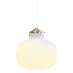 Ovale Pendelleuchte weißes Opalglas Ø30 cm, E27, dimmbar