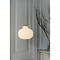Oval pendant light with white opal glass shade and metal suspension, Ø30 cm, E27 socket max 25W, dimmable, 300 cm cable